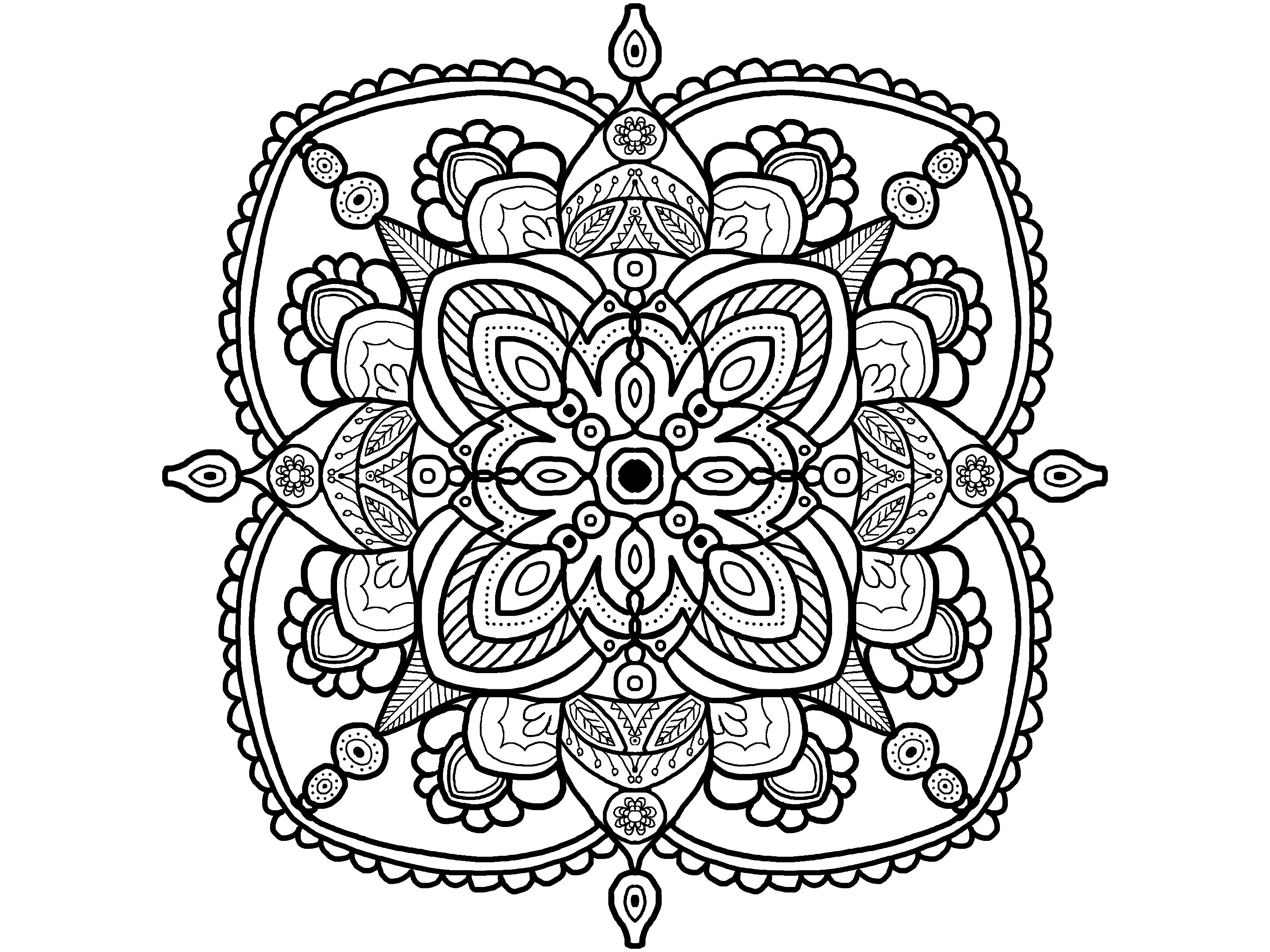Therapeutic mandala coloring pages